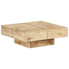 Salontafel van massief mangohout voor woonkamer en kantoor - 80 x 80 x 28 cm / 1 / massief mangohout - Salontafels