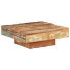 Salontafel van massief mangohout voor woonkamer en kantoor - 80 x 80 x 28 cm / 1 / massief gerecycled hout - Salontafels