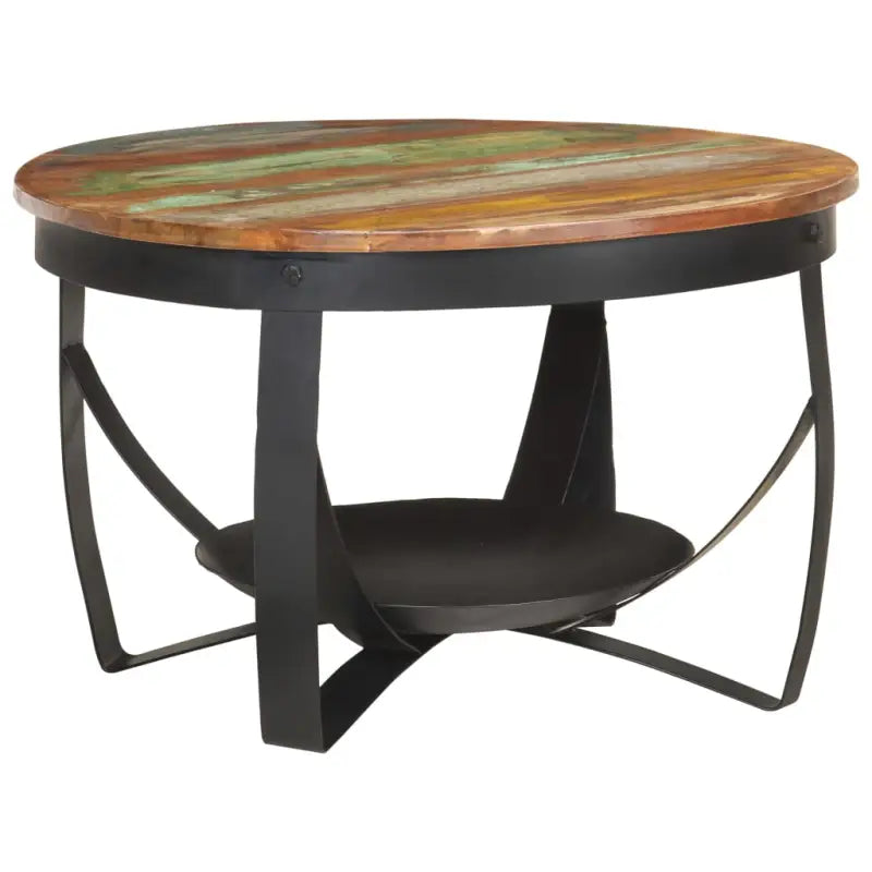 Salontafel van massief ruw mangohout in industriële stijl - 68 x 43 cm / 1 / massief gerecycled hout - Salontafels