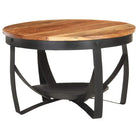 Salontafel van massief ruw mangohout in industriële stijl - 68 x 43 cm / 1 / Massief acaciahout - Salontafels