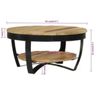 Salontafel van massief ruw mangohout in industriële stijl - Salontafels