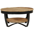 Salontafel van massief ruw mangohout in industriële stijl - Salontafels