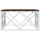 Salontafel van roestvrij staal en massief gerecycled hout - Salontafels