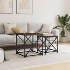 Salontafels bewerkt hout met metalen frame voor kleine ruimtes - Salontafels