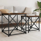 Salontafels bewerkt hout met metalen frame voor kleine ruimtes - bruin eikenkleur / 2 - Salontafels