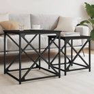 Salontafels bewerkt hout met metalen frame voor kleine ruimtes - Zwart / 2 - Salontafels