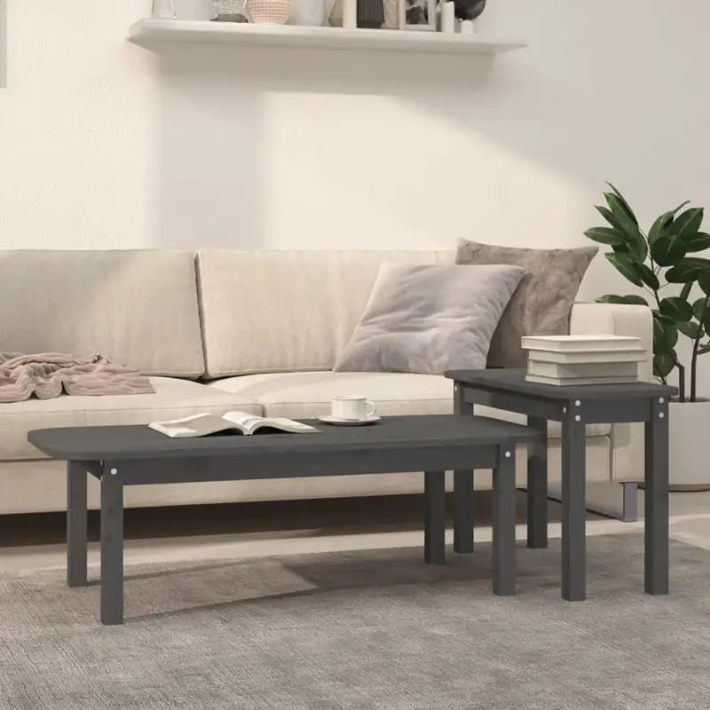Salontafels van massief grenenhout met rustieke charme - Grijs / 1 - Salontafels