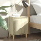 Scandinavisch nachtkastje met houten poten en omkeerbare opening - Sonoma eiken / 1 - Nachtkastjes