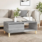 Scandinavische salontafel met bewerkt hout en houten poten - Grijs sonoma / 1 - Salontafels