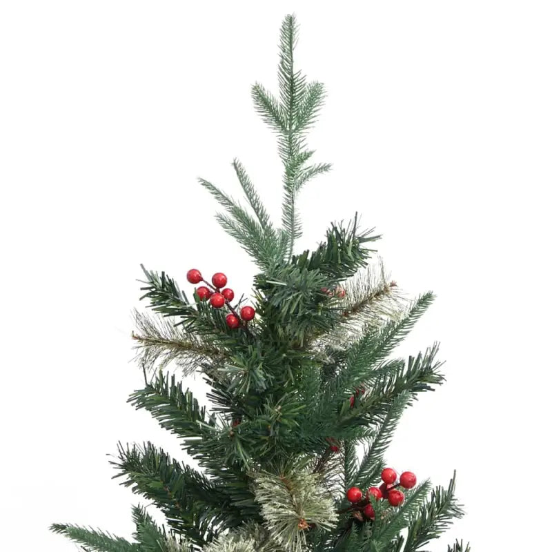 Scharnierende kerstboom met takken en rode bessen voor feestdagen sfeer - Kerstbomen