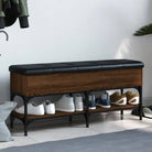 Schoenenbank van bewerkt hout voor overzichtelijke opbergruimte - bruin eikenkleur / 102 x 32 x 45 cm - Opberg- &