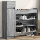 Schoenenkast met bewerkt hout voor schoenen en andere spullen - Grijs sonoma / 1 - Schoenenrekken
