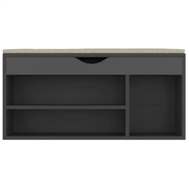 Schoenenrek met bewerkt hout en comfortabele zitbank - Grijs / 1 - Schoenenrekken