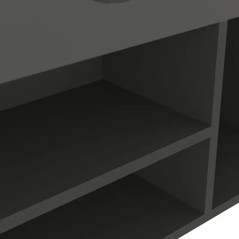 Schoenenrek met bewerkt hout en comfortabele zitbank - Grijs / 1 - Schoenenrekken