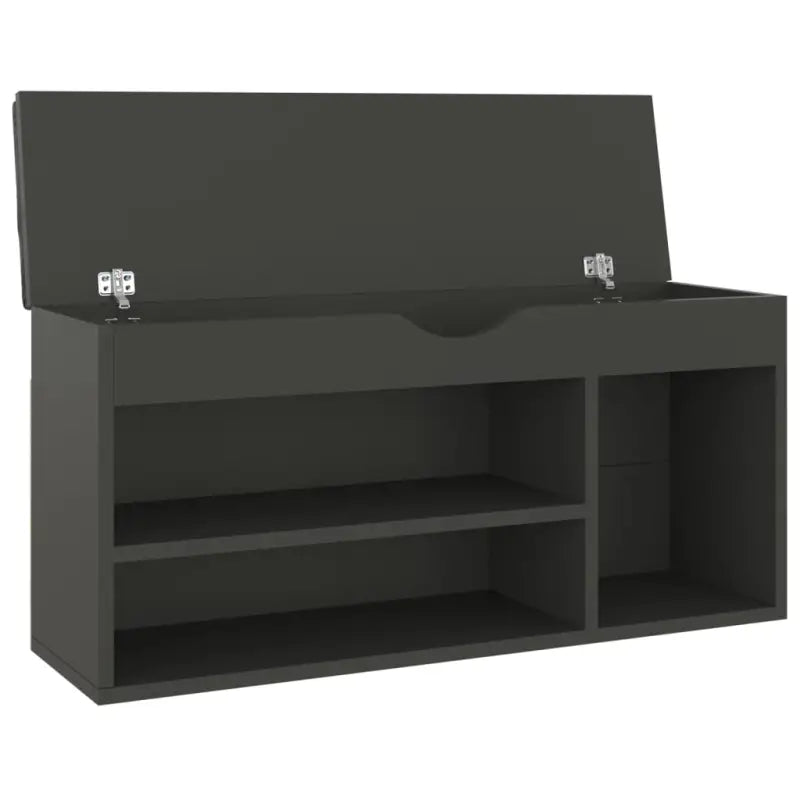 Schoenenrek met bewerkt hout en comfortabele zitbank - Grijs / 1 - Schoenenrekken