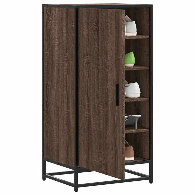 Schoenenrek met bewerkt hout voor een georganiseerde en stijlvolle ruimte - bruin eikenkleur / 1 - Schoenenrekken