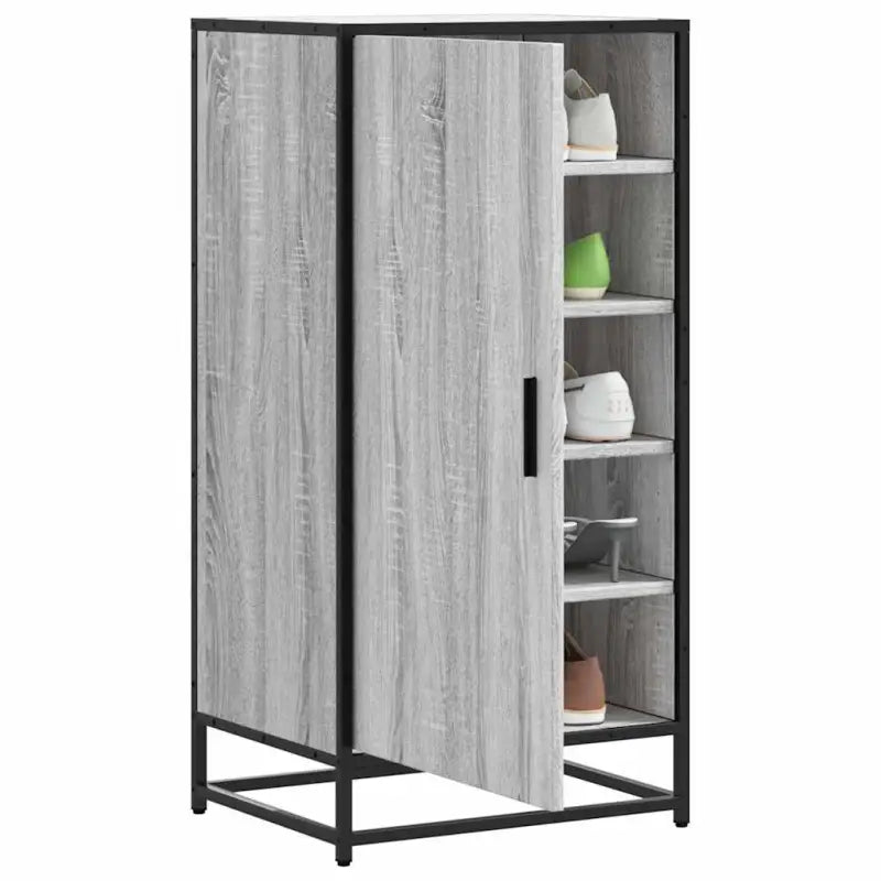 Schoenenrek met bewerkt hout voor een georganiseerde en stijlvolle ruimte - Grijs sonoma / 1 - Schoenenrekken