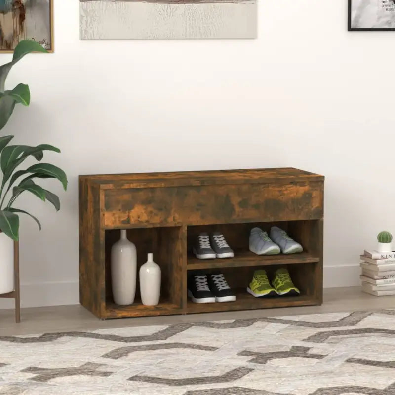 Schoenenrek met trendy ontwerp en gladde bovenkant van bewerkt hout - Schoenenrekken
