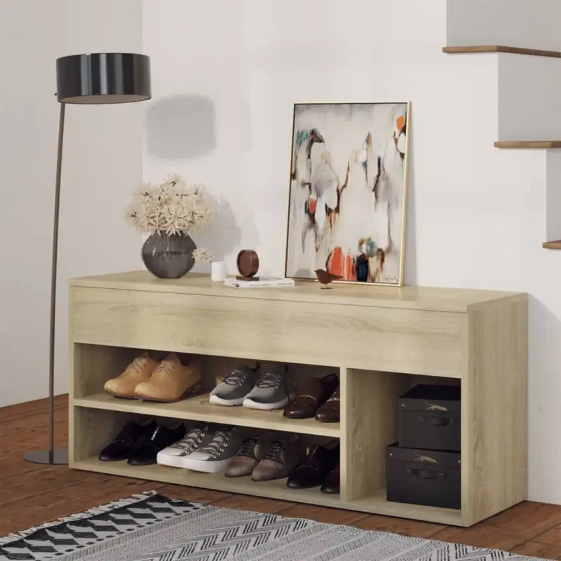 Schoenenrek met trendy ontwerp en gladde bovenkant van bewerkt hout - Schoenenrekken