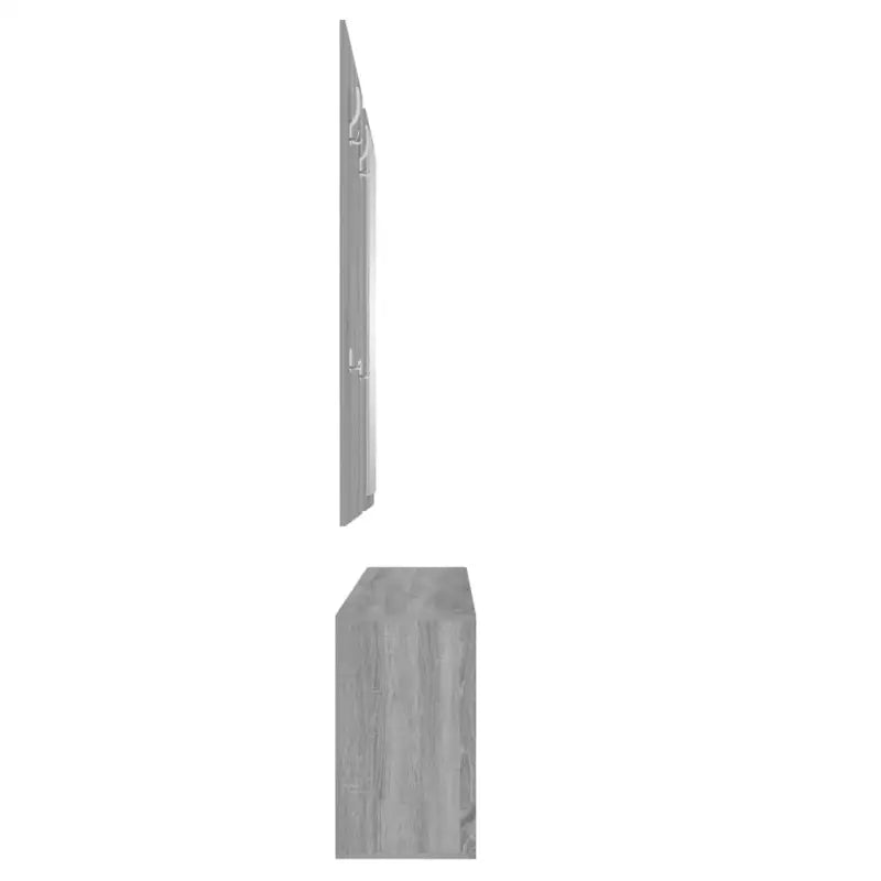 Schoenenrek set met spiegel en kapstok in Grijs Sonoma Eiken - Grijs sonoma / 1 - Schoenenrekken