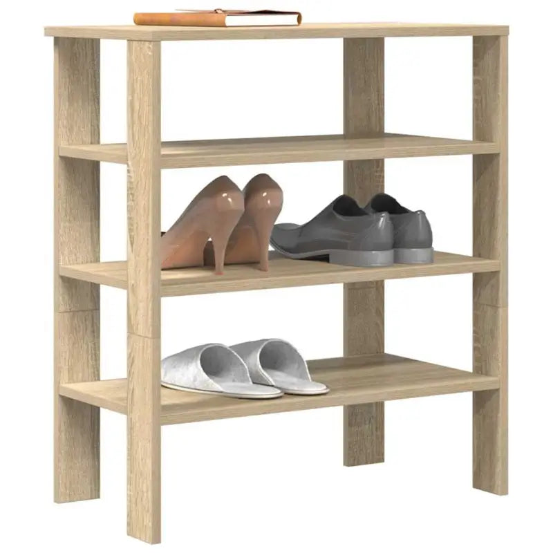 Schoenenrek van bewerkt hout in grijs sonoma voor een opgeruimde ruimte - Sonoma eiken / 1 / 70 cm - Schoenenrekken