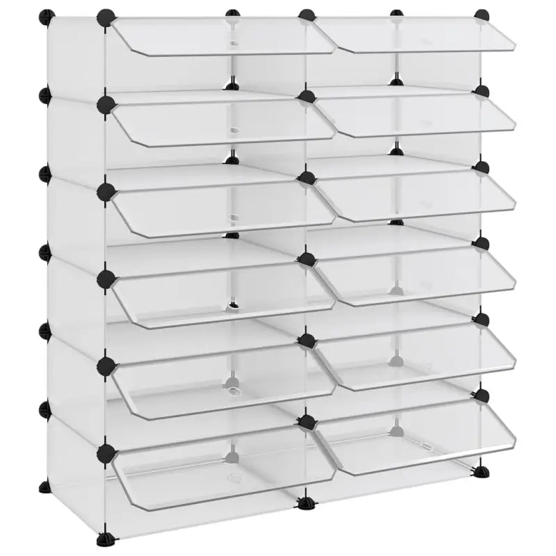 Schoenenrek van waterdichte polypropyleen panelen met houten hamer stop - Schoenenrekken