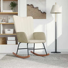 Schommelstoel met fluweel en comfortabel zitcomfort - Crème / 1 / Zonder voetensteun - Schommelstoelen
