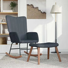 Schommelstoel met fluweel en comfortabel zitcomfort - Donkergrijs / 1 / Met voetensteun - Schommelstoelen