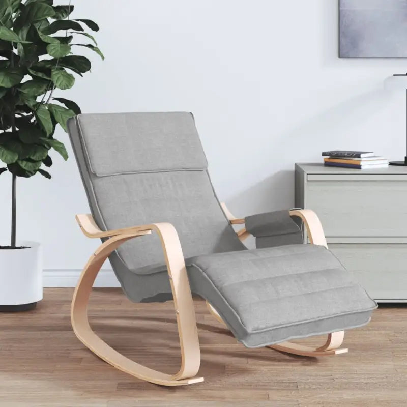 Schommelstoel met massief berkenhout voor ontspanning in huis - Lichtgrijs / 1 - Schommelstoelen