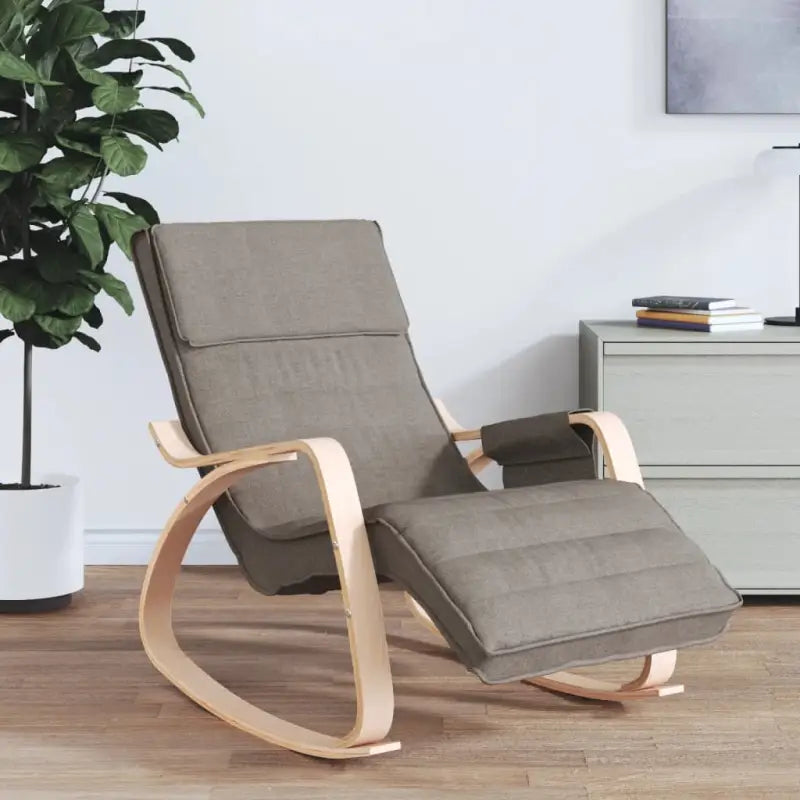 Schommelstoel met massief berkenhout voor ontspanning in huis - Taupe / 1 - Schommelstoelen
