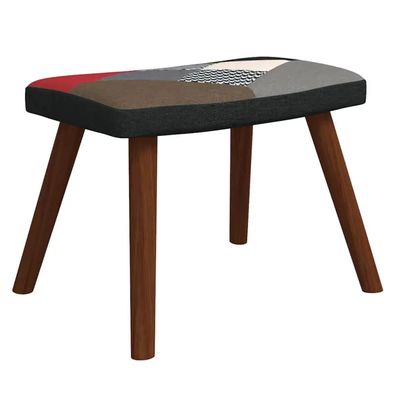 Schommelstoel met voetenbank en donker patchworkontwerp voor comfortabel zitten - Schommelstoelen