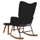 Schommelstoel met voetenbank en donker patchworkontwerp voor comfortabel zitten - Schommelstoelen