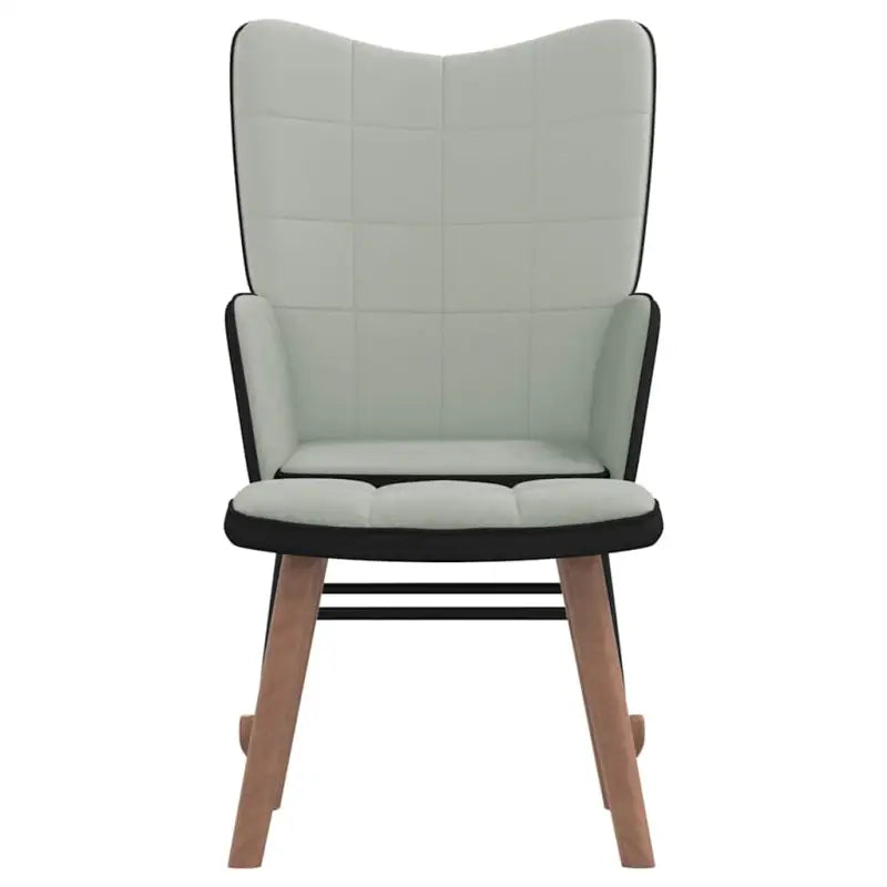 Schommelstoel met voetenbank in blokpatroon en fluwelen bekleding - Schommelstoelen