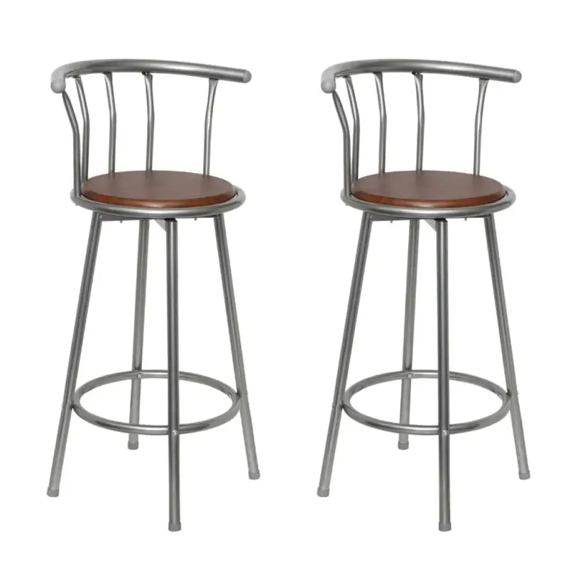 Set barkrukken met draaibare zitting van MDF en staal - Bruin / 2 - Barkrukken