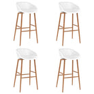 Set van 2 barstoelen met lage rugleuning voor in de keuken - Wit en bruin / 4 - Barkrukken