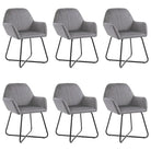 Set van 2 eetkamerstoelen met gepoedercoat stalen poten en fluweel - Grijs / 6 - Eetkamerstoelen
