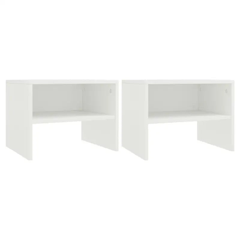 Set van 2 nachtkastjes van bewerkt hout met open vak en levering bevat - Wit / 2 - Nachtkastjes