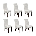 Set van 4 comfortabele antieke eetkamerstoelen - Wit / 6 - Eetkamerstoelen