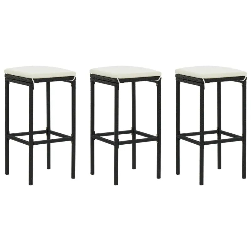 Set van twee stevige barkrukken met uniek design - Zwart / 3 - Barkrukken
