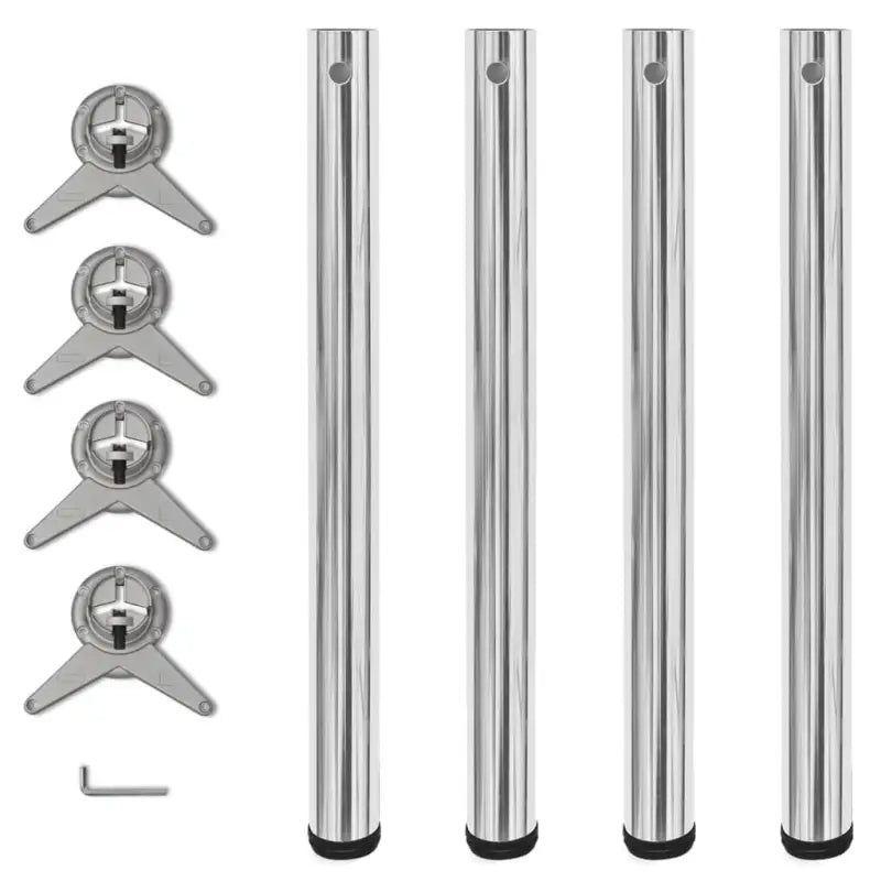 Set van vier kwalitatief hoogwaardige tafelpoten voor meubelvervanging - Chroom / 710 mm / 4 - Tafelpoten