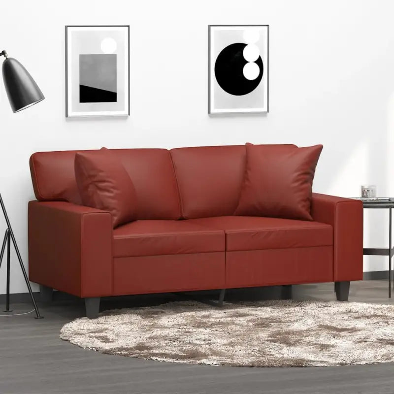 Sierkussens van duurzaam kunstleer voor stijl en comfort - Wijnrood / 1 - Sierkussens