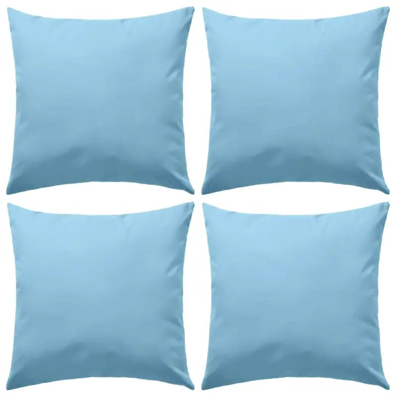 Sierkussens voor buiten met levering bevat UV en waterbestendige stof - lichtblauw / 45 x 45 cm / 4 - Sierkussens