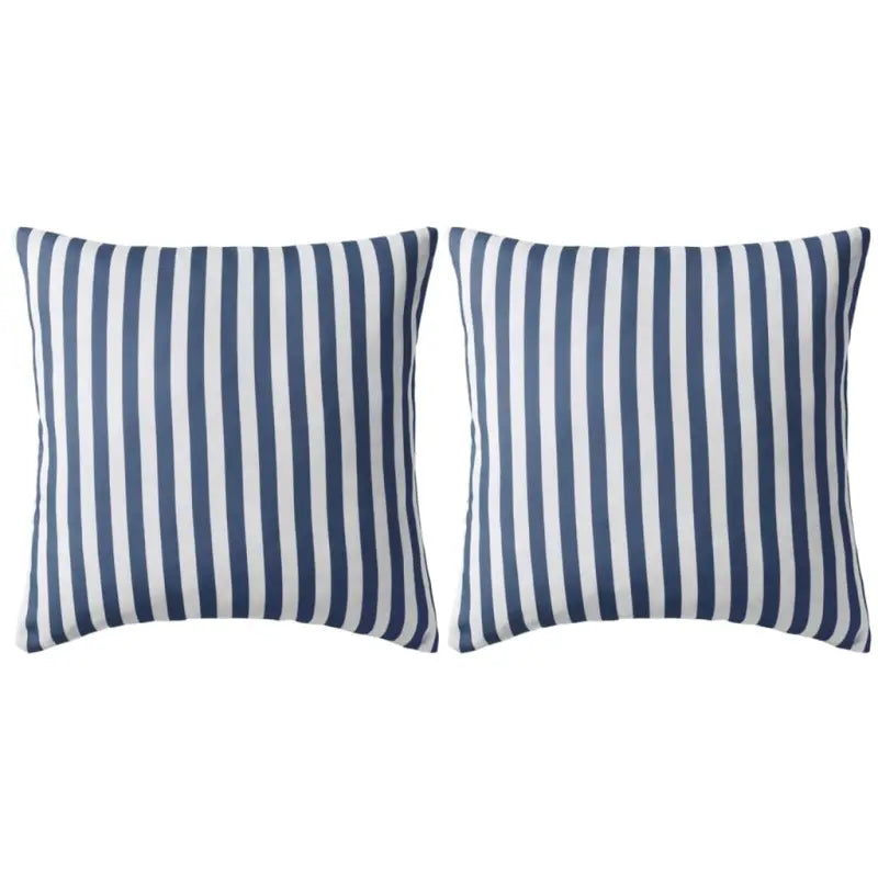 Sierkussens voor buiten met levering bevat UV en waterbestendige stof - marineblauwe streep / 45 x 45 cm / 2