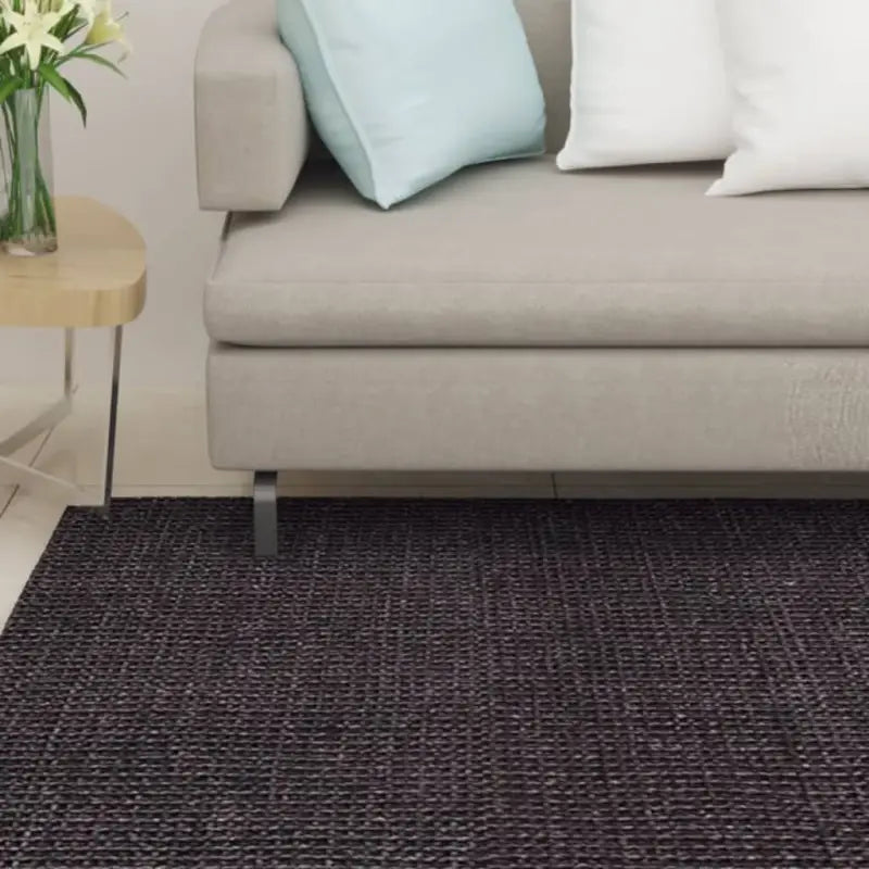 Sisal Vloerkleed met Prachtige Structuur voor Elke Kamer - Zwart / 80 x 300 cm - Vloerkleden