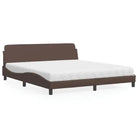 Slaap lekker met wit materiaal bed met multiplex lattenbodem en 22d PU-schuim - Bruin / 180 x 200 cm - Bedden &
