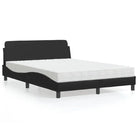 Slaap lekker met wit materiaal bed met multiplex lattenbodem en 22d PU-schuim - Zwart / 120 x 200 cm - Bedden &