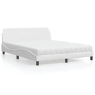 Slaap lekker met wit materiaal bed met multiplex lattenbodem en 22d PU-schuim - Wit / 160 x 200 cm - Bedden & bedframes