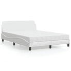 Slaap lekker met wit materiaal bed met multiplex lattenbodem en 22d PU-schuim - Wit / 120 x 200 cm - Bedden & bedframes