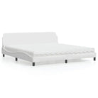 Slaap lekker met wit materiaal bed met multiplex lattenbodem en 22d PU-schuim - Wit / 200 x 200 cm - Bedden & bedframes