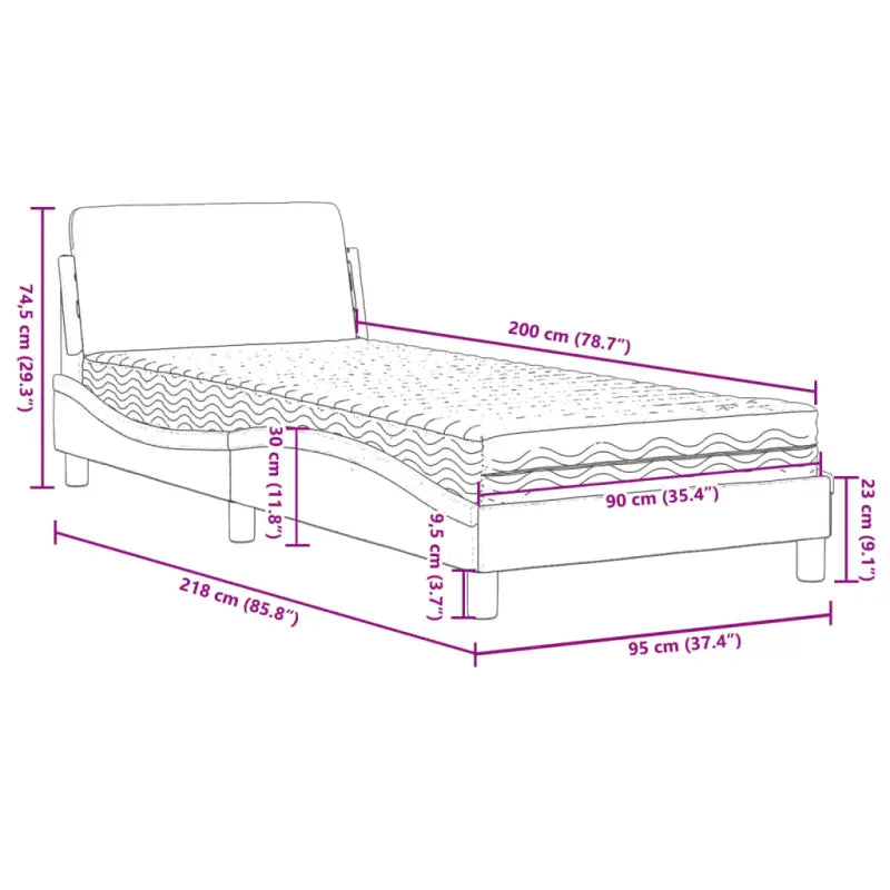 Slaap lekker met wit materiaal bed met multiplex lattenbodem en 22d PU-schuim - Bedden & bedframes